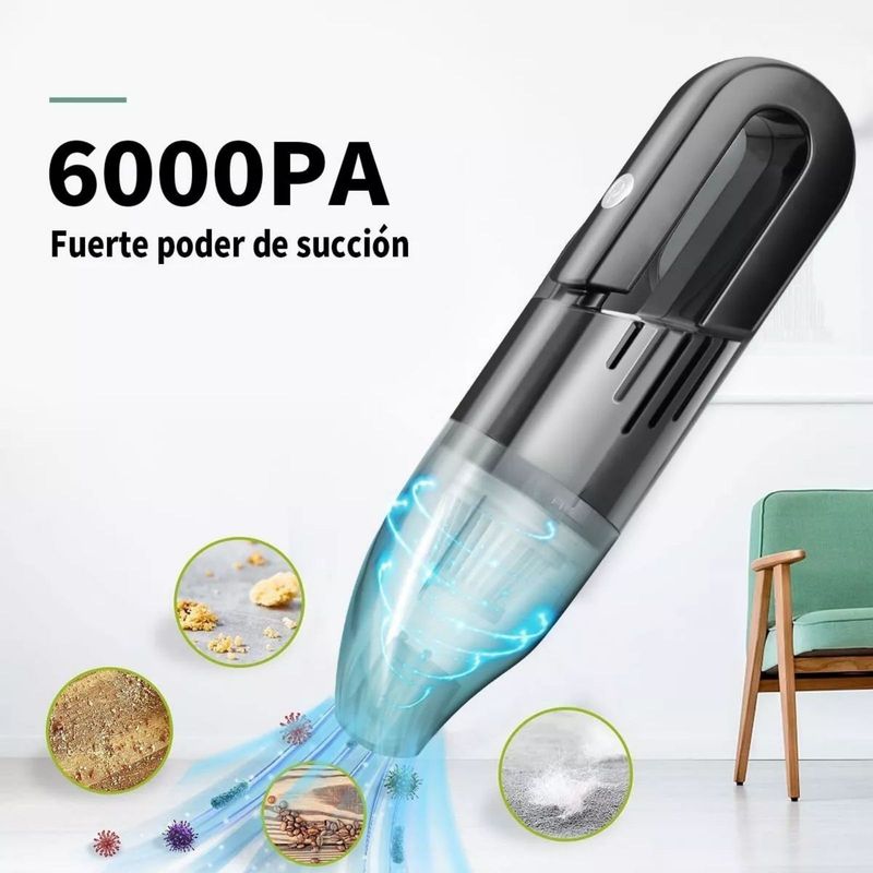 AIZO - Aspiradora De Mano Inalambrica Recargable Potente 120W