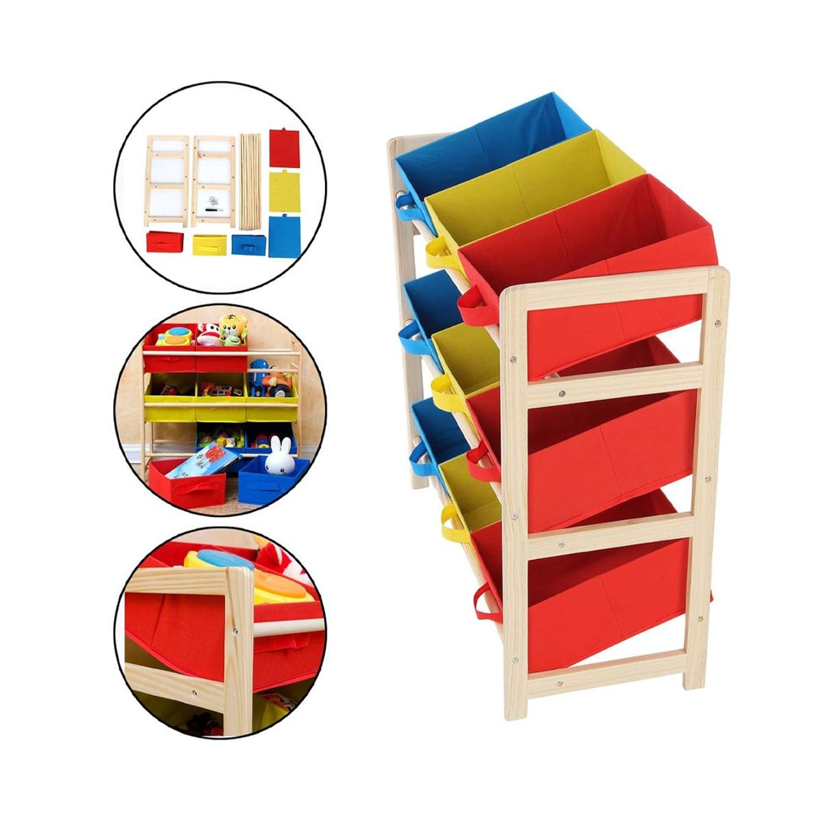 BABYMINE - Organizador De Juguetes Multicolor 65x30x60cm
