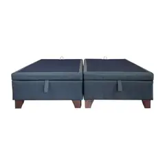 BLOCCARE - Base De Cama Baul King div Patas 11cm Refuerzo colchon Velastico