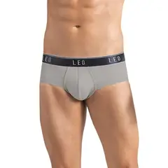 LEO - Bóxer brief tipo calzoncillo en microfibra con diseño frontal ergonómico 033338 Gris Claro