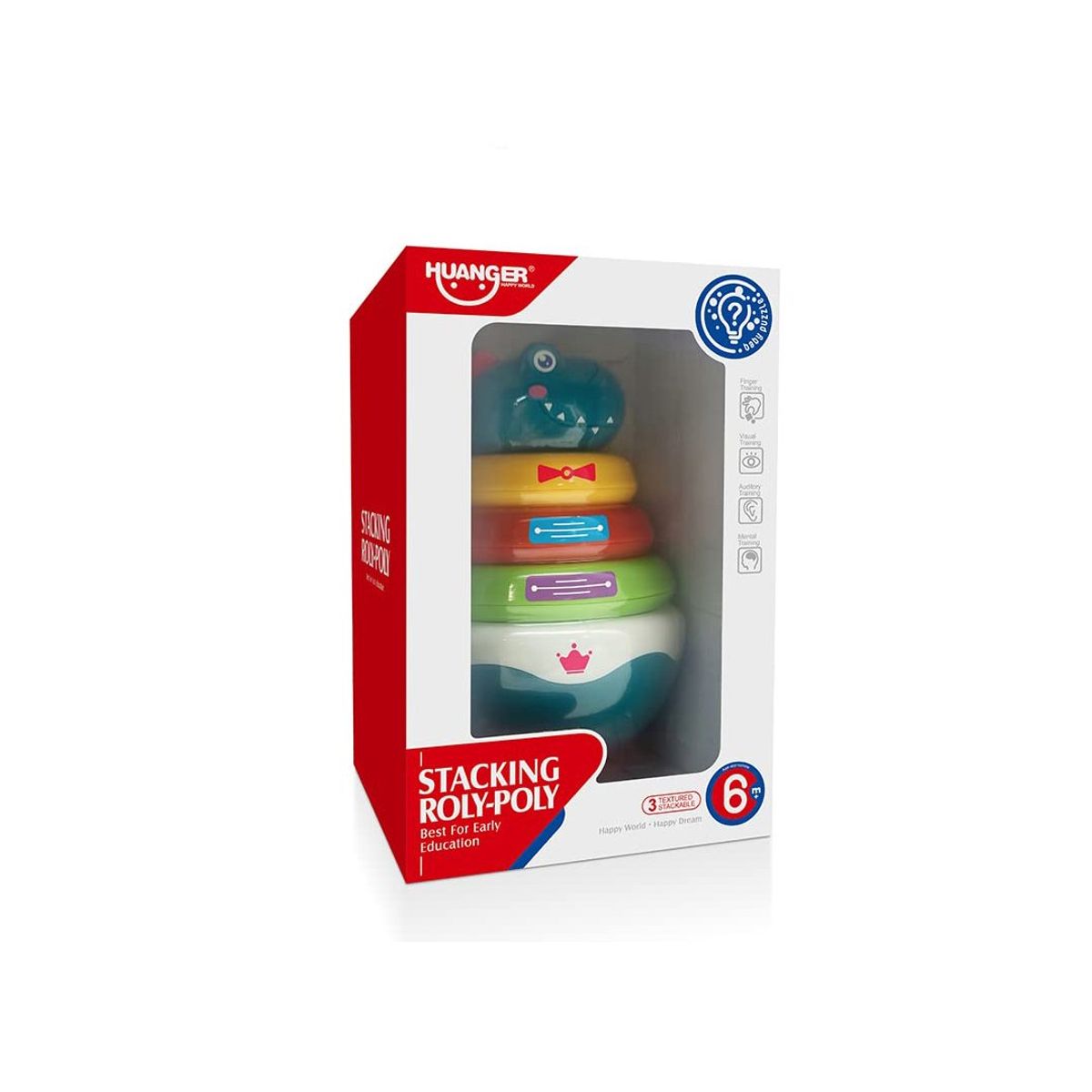 BABYMINE - Juguete Interactivo Apilable Dinosaurio Multicolor