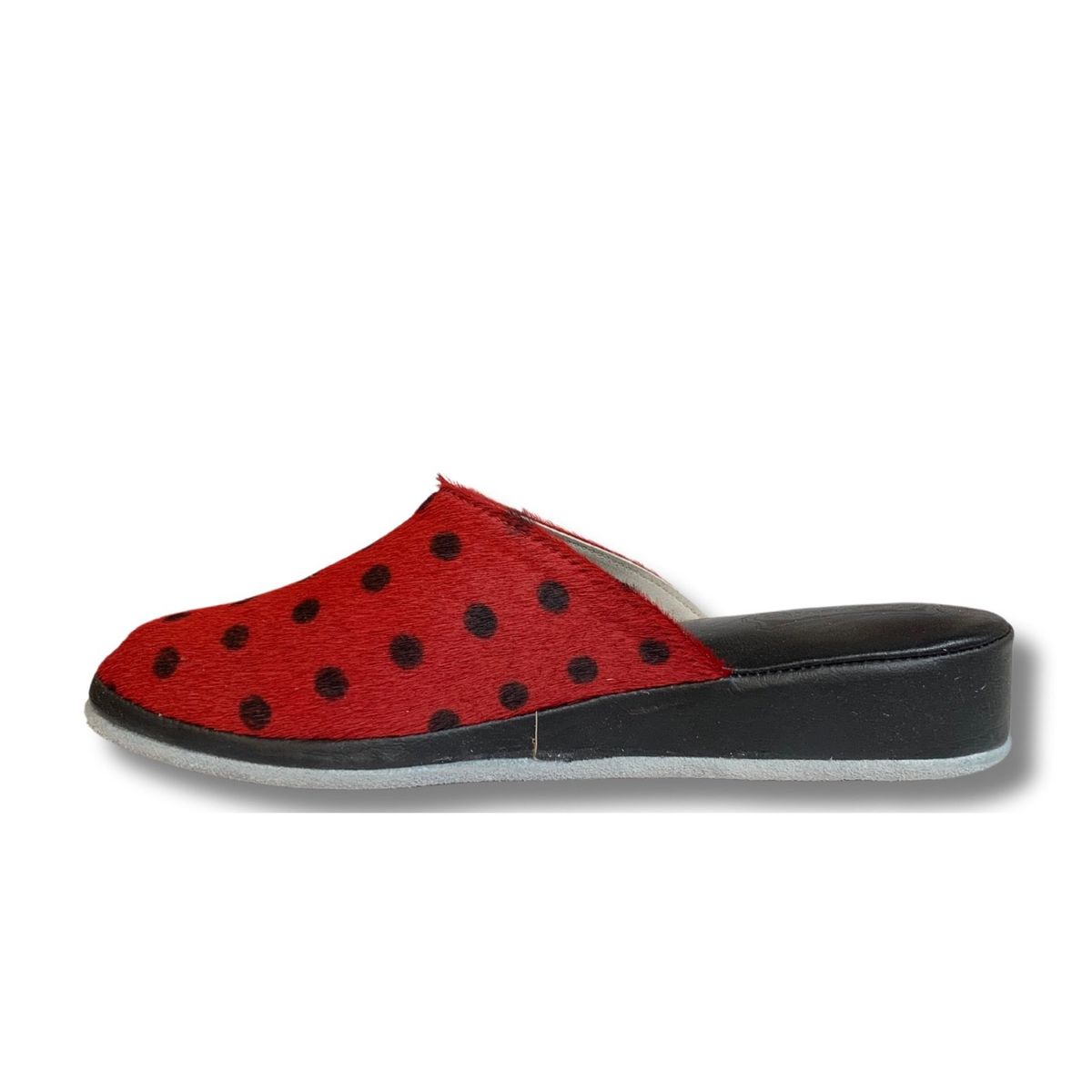 SUAVECITO - Pantuflas /Zapatilla de Levantar Cuero Mujer Suavecito 24 pelo rojo