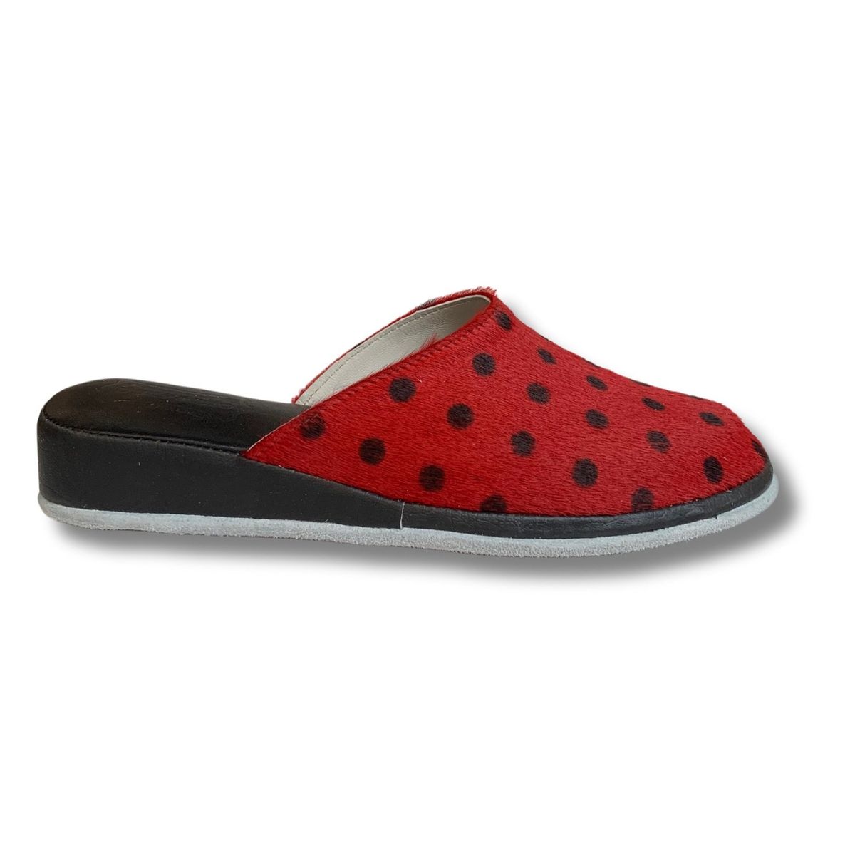 SUAVECITO - Pantuflas /Zapatilla de Levantar Cuero Mujer Suavecito 24 pelo rojo