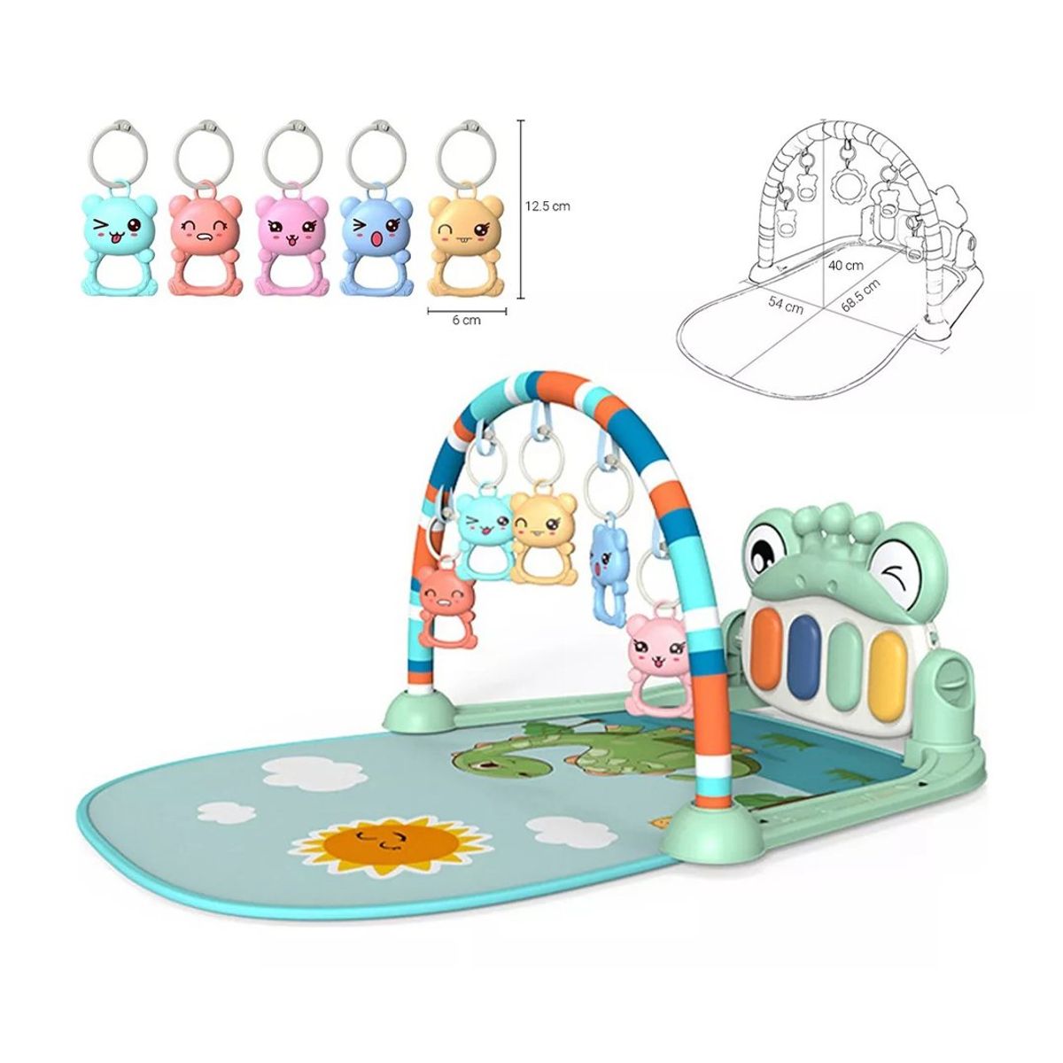 BABYMINE - Gimnasio Pedal Piano Dinosaurio Verde