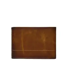 CRAFTMEN - Billetera Hombre 100% cuero natural color café
