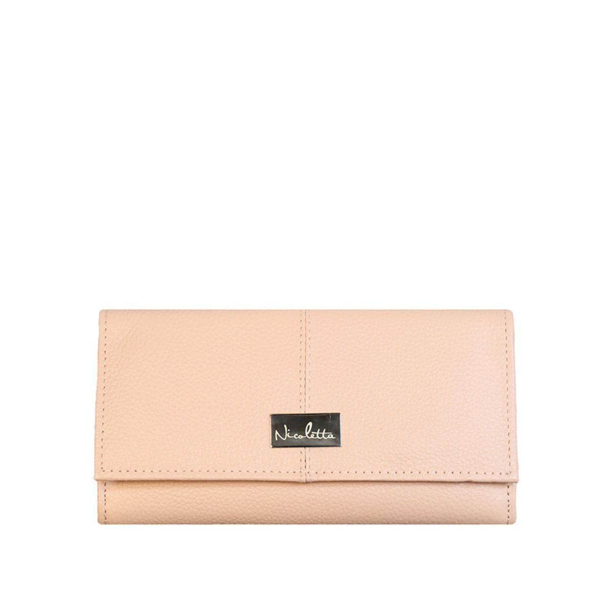 NICOLETTA - Billetera Mujer Nicoletta 100% cuero genuino verde  nude