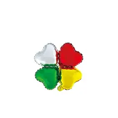 GENERICO - Globo Metálico Trébol De Cuatro Hojas Multicolor 45cm