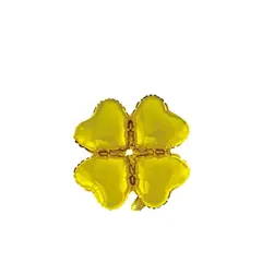 GENERICO - Globo Metálico Trébol De Cuatro Hojas Dorado 45cm