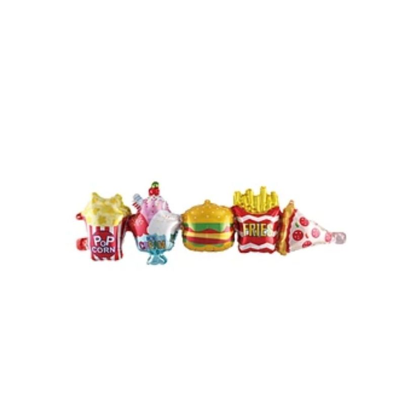 GENERICO - Cadena De Globos Metálicos Hamburguesa 31x100cm