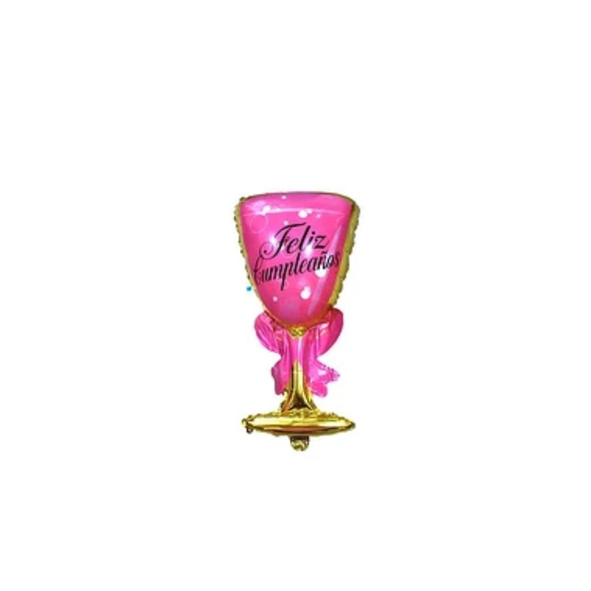 GENERICO - Globo Metálico Copa Rosa 46x81cm