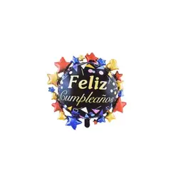 GENERICO - Globo Metálico Feliz Cumpleaños Con Estrellas 45cm