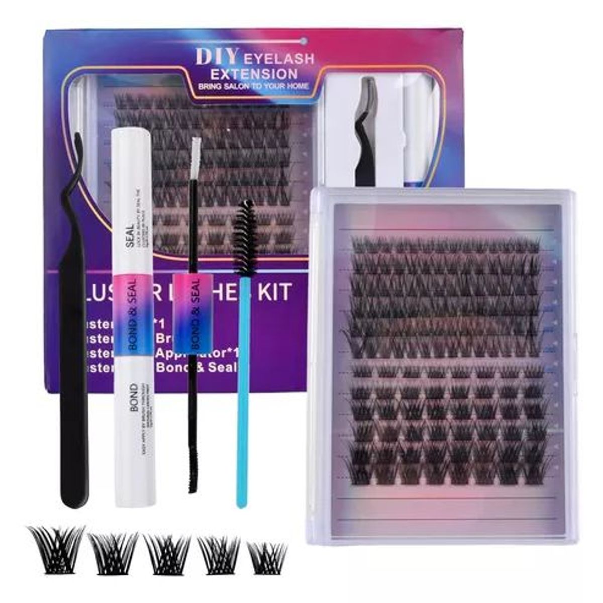 YAYKO - 132 Racimo Kit De Pestañas Extensiones Reutilizables Postiza