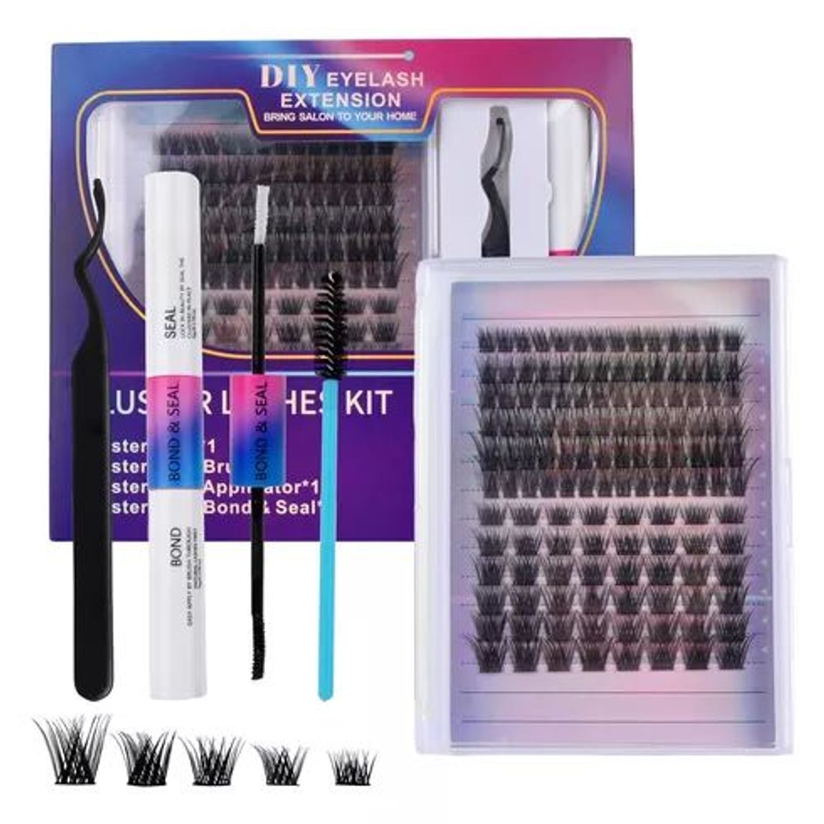 YAYKO - 132 Racimo Kit De Pestañas Extensiones Reutilizables Postiza