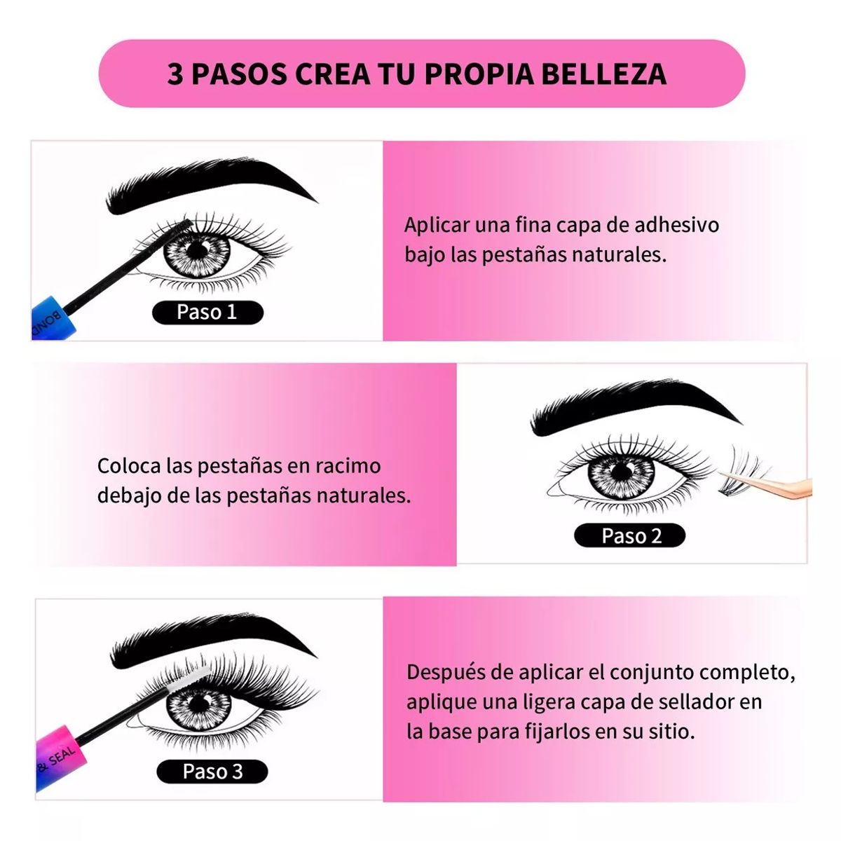 YAYKO - 132 Racimo Kit De Pestañas Extensiones Reutilizables Postiza