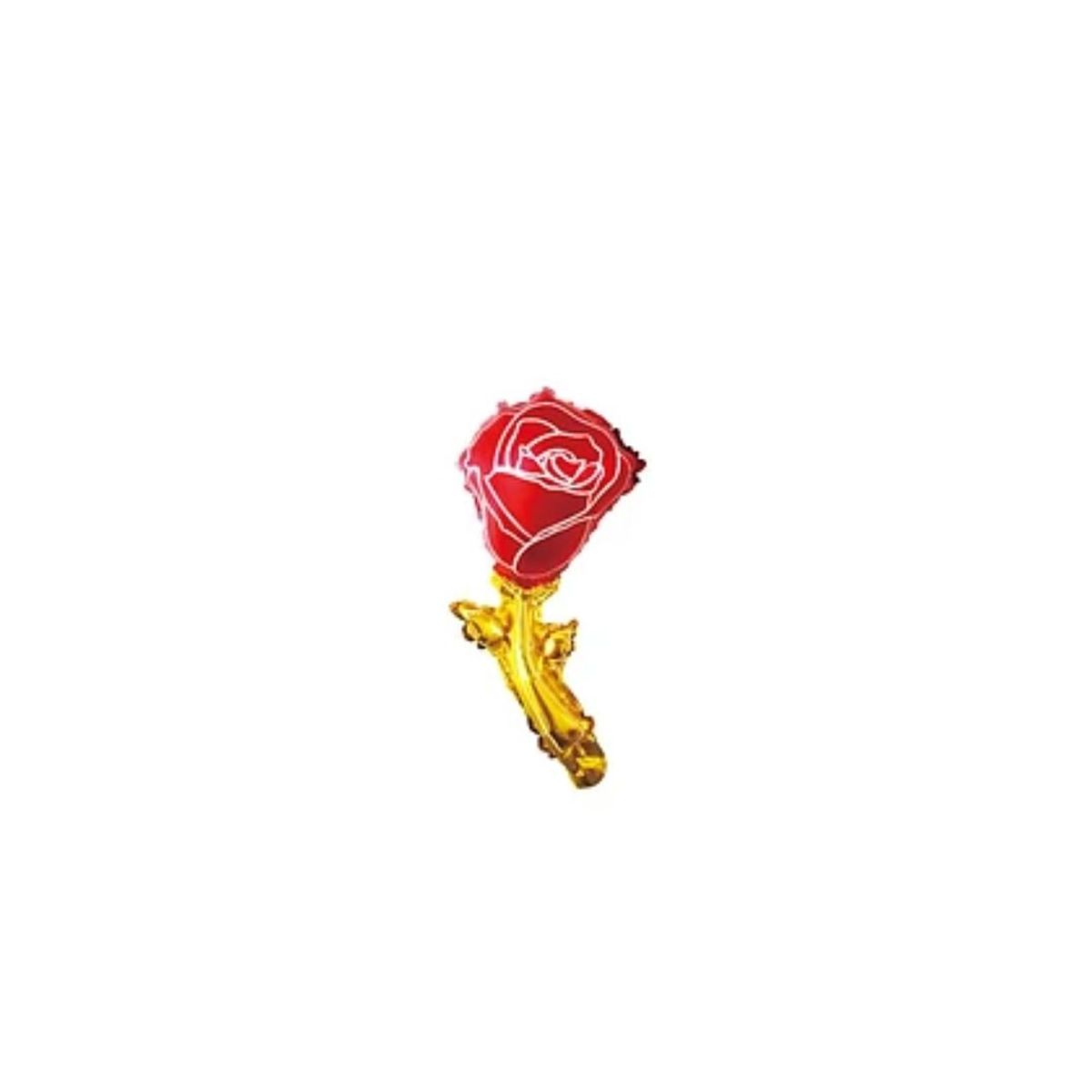 GENERICO - Globo Metálico Mini Rosa Rojo y Dorado