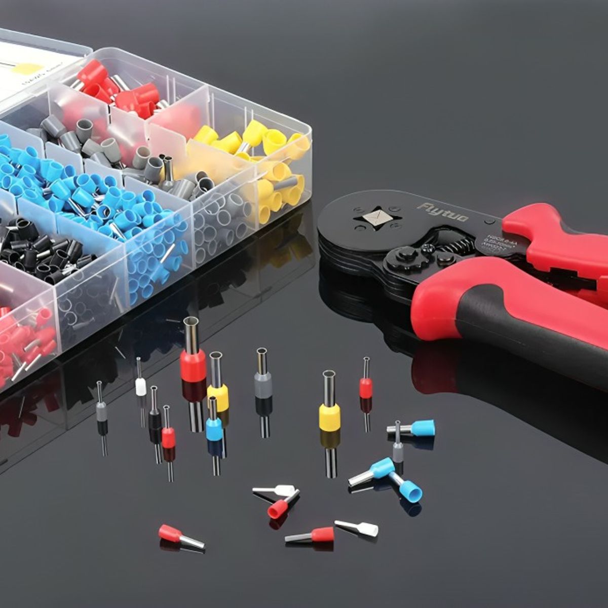 OEM - Alicate Crimpeadora Prensa Trinquete + 1200 Terminales