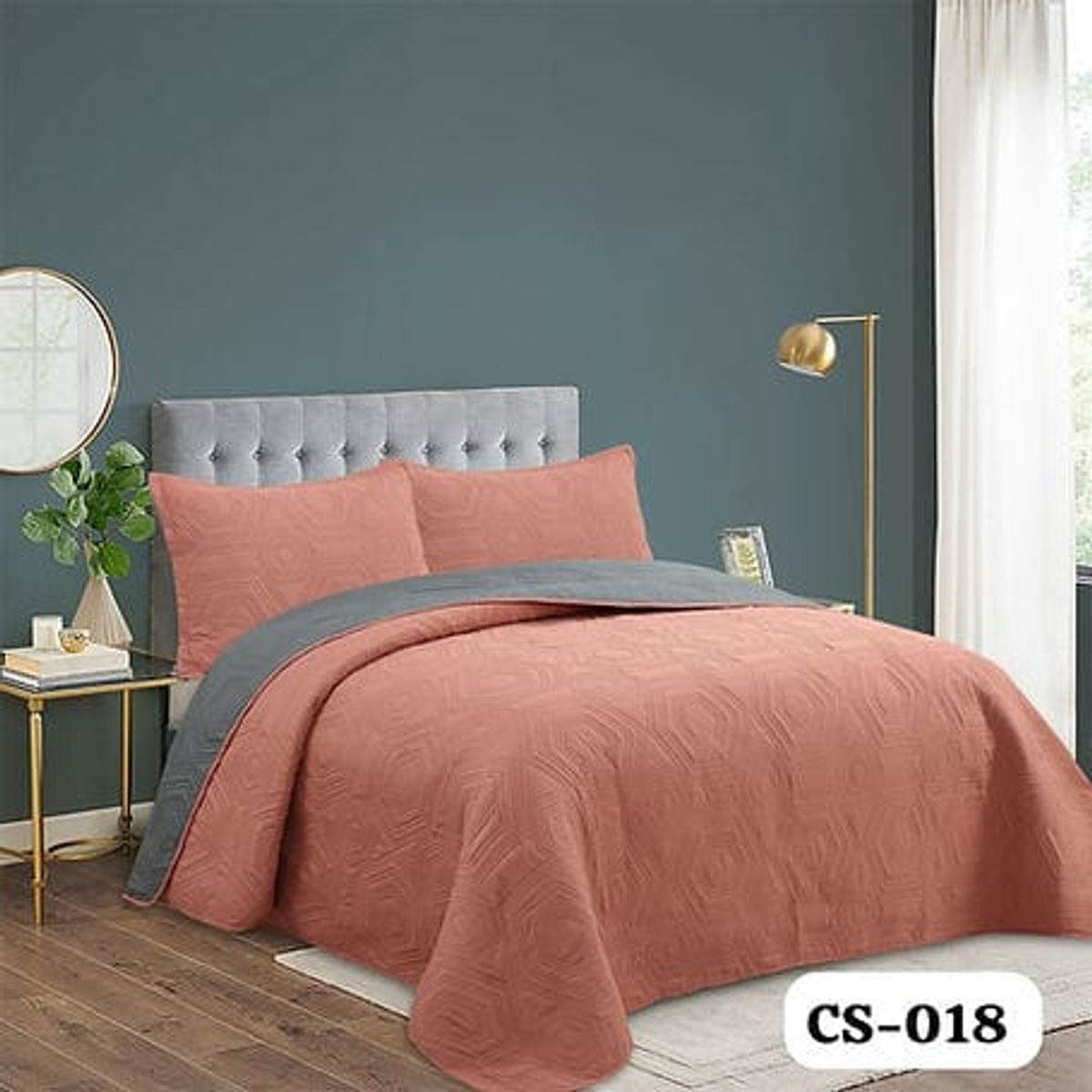 GENERICO - Quilt de Verano 2 plazas. Color Coral CS018