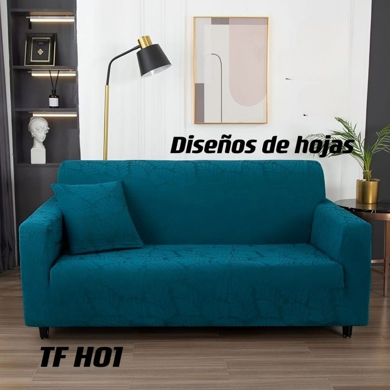 GENERICO - Funda de Sillon 4 Cuerpos Poliéster Textura. Color Turquesa TFH01