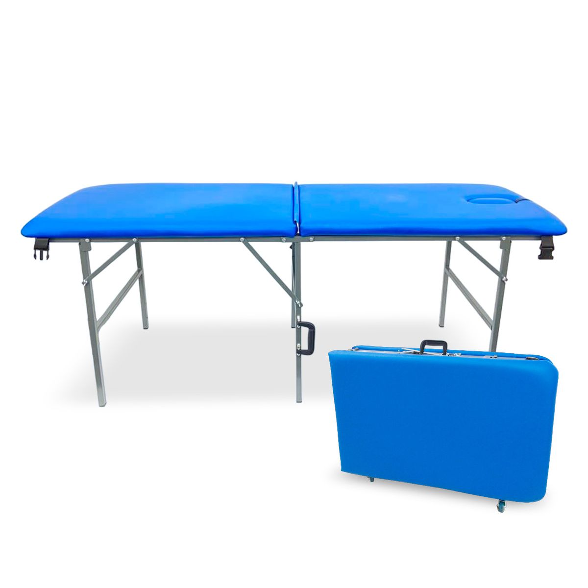 TOPMEDIC - Camilla Maleta Masaje Plegable Azul