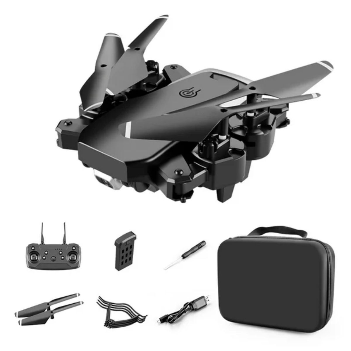 GENERICO - DRONE E88 CON DOBLE CAMARA HD NEGRO 2.4 GHZ