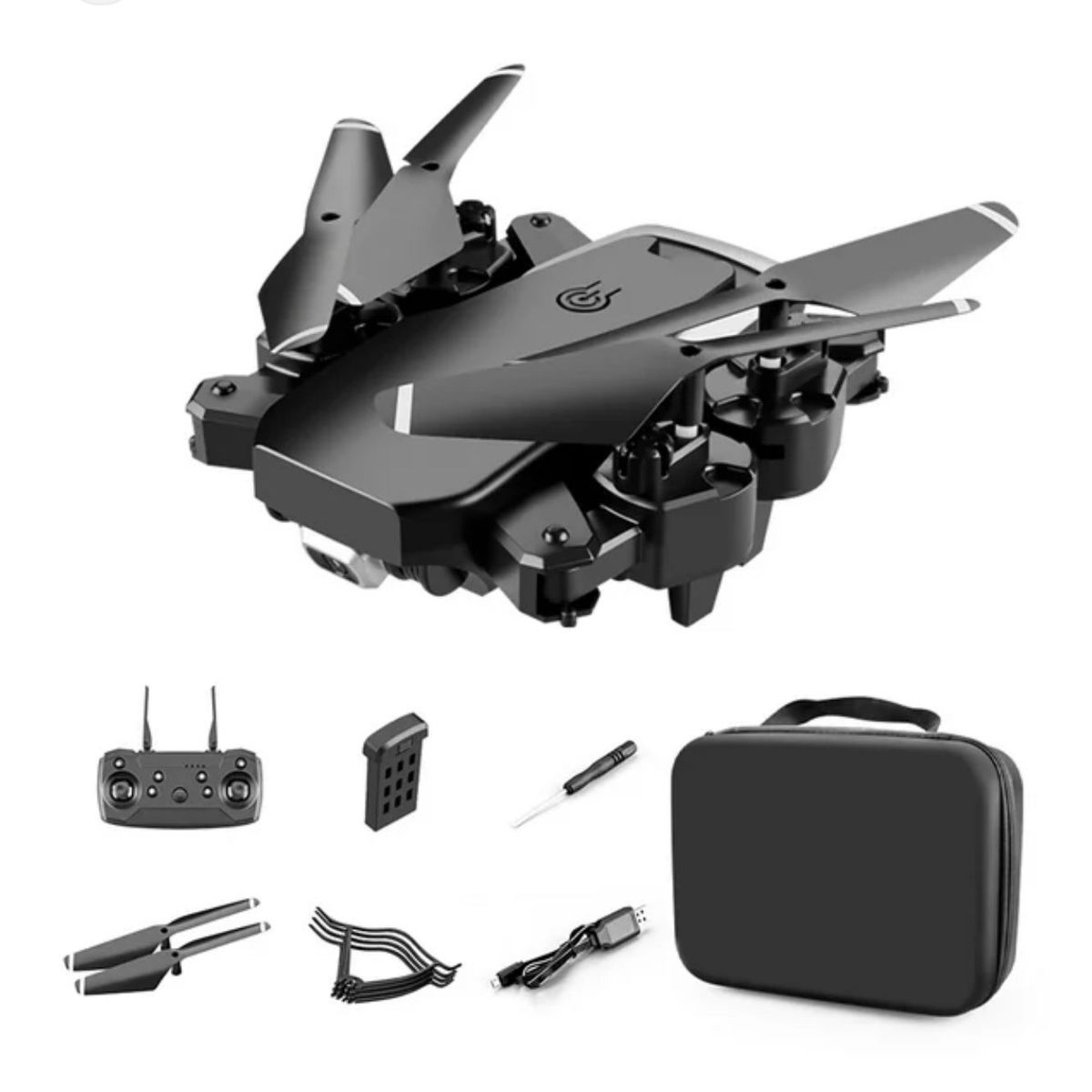 GENERICO - DRONE E88 CON DOBLE CAMARA HD NEGRO 2.4 GHZ