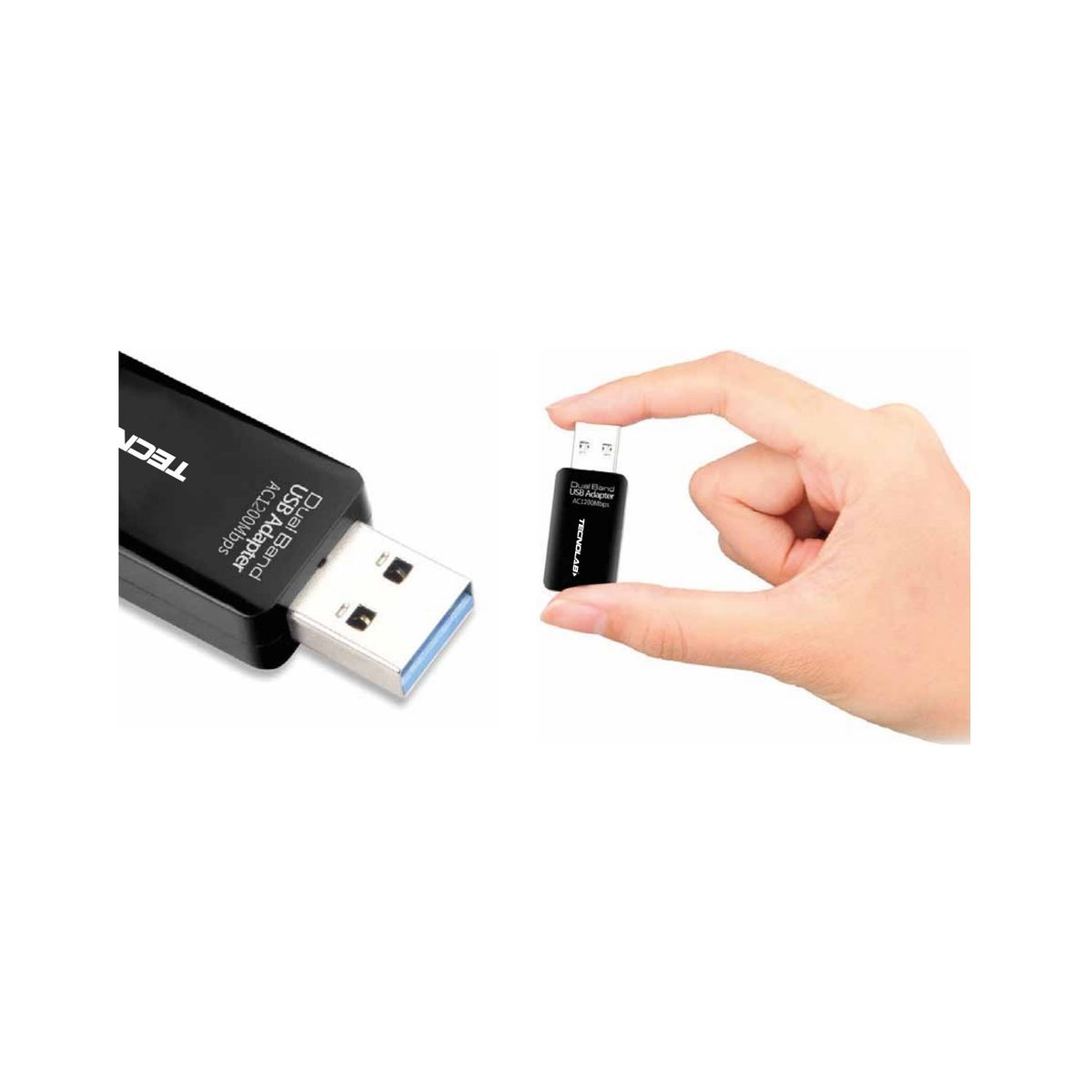 TECNOLAB - Adaptador Usb Wifi Banda Dual 1200mbps Conexión Usb 3.0 - SC