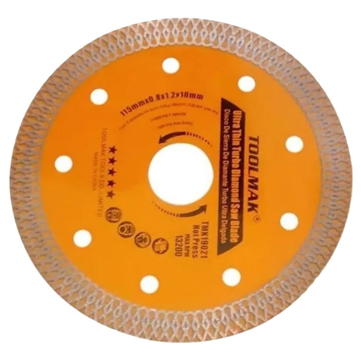 GENERICO - Disco Hoja Sierra De Diamante Turbo 4 1/2 Pulgadas Toolmak