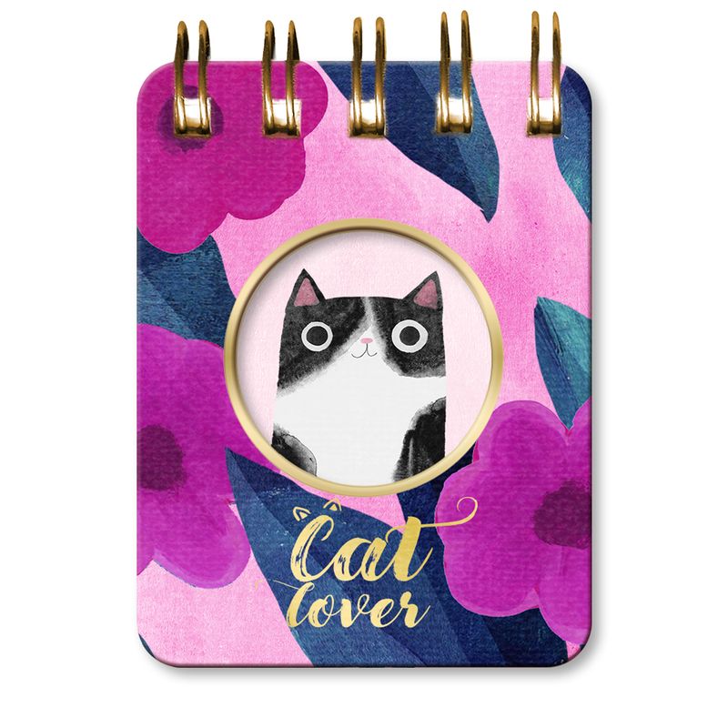 GENERICO - Mini Block con espiral Planet Cat Gatito blanco y negro