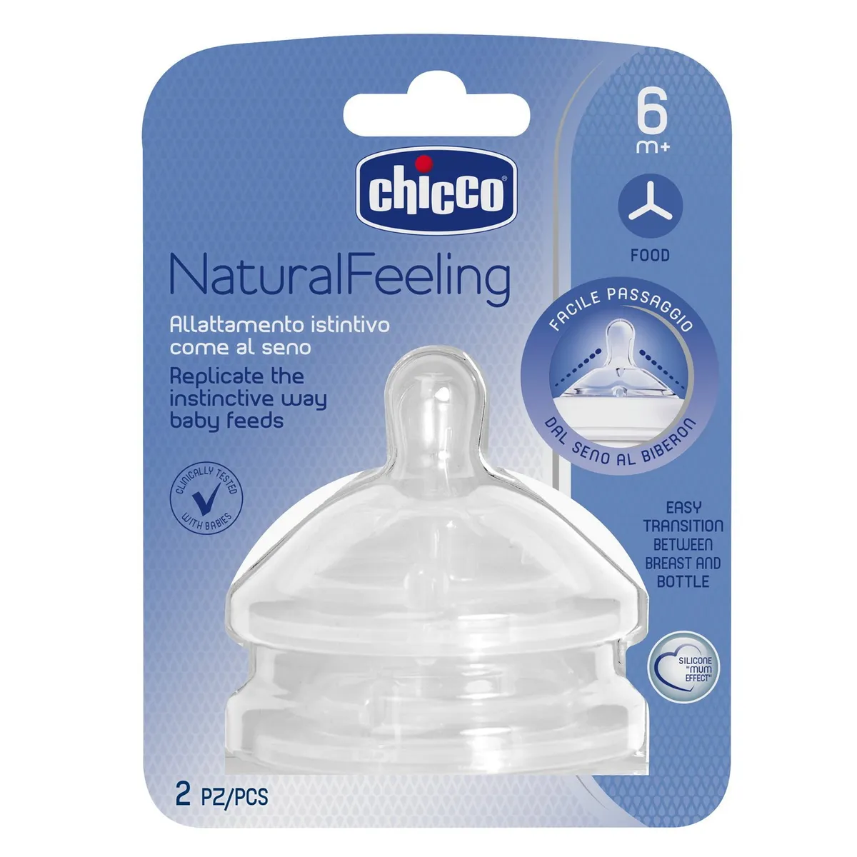 CHICCO - Tetina de Repuesto Comida Natural Feeling Chicco