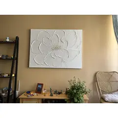 GENERICO - Cuadro Flor Blanca con Relieve