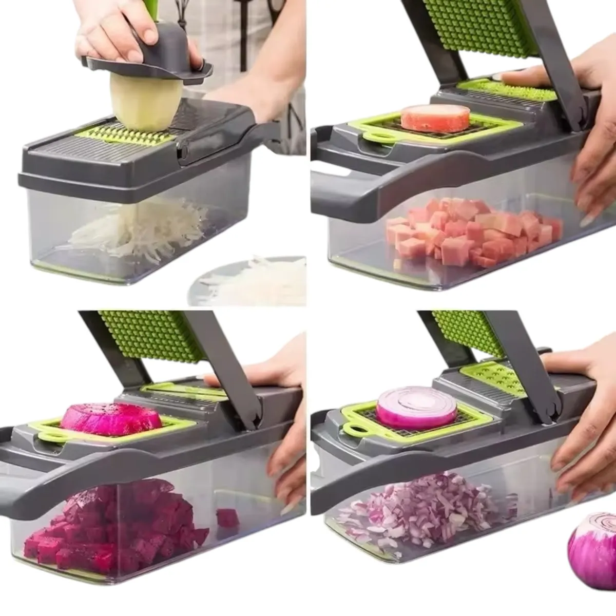 GENERICO - Cortador Picador de Verduras y Frutas Multifuncional 16 Pcs