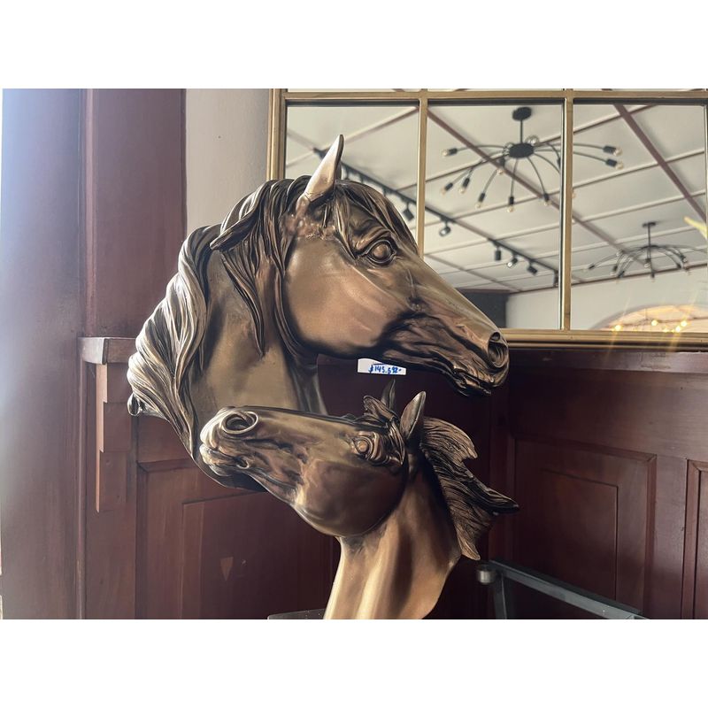 GENERICO - Escultura Caballo y Potrillo Pura Sangre. 30 cm x 43 cm