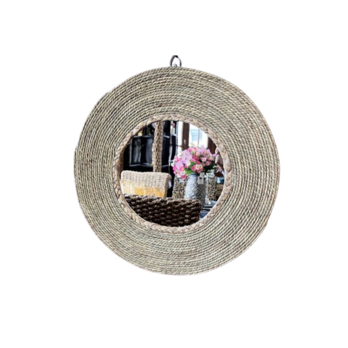 GENERICO - Espejo Redondo con Borde en Yute