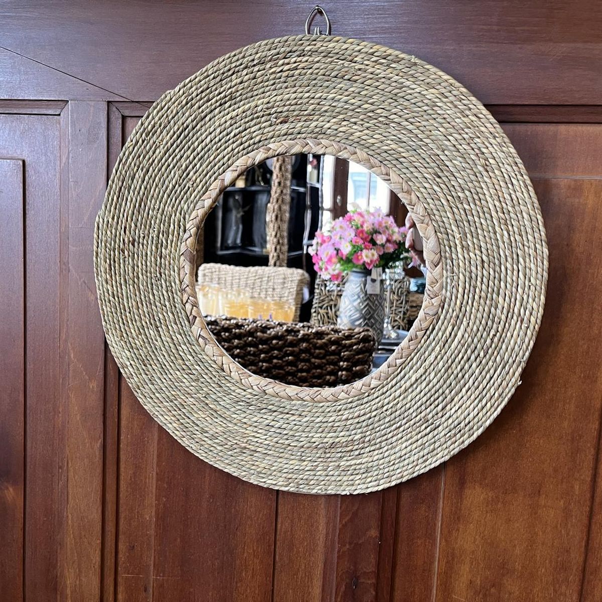 GENERICO - Espejo Redondo con Borde en Yute