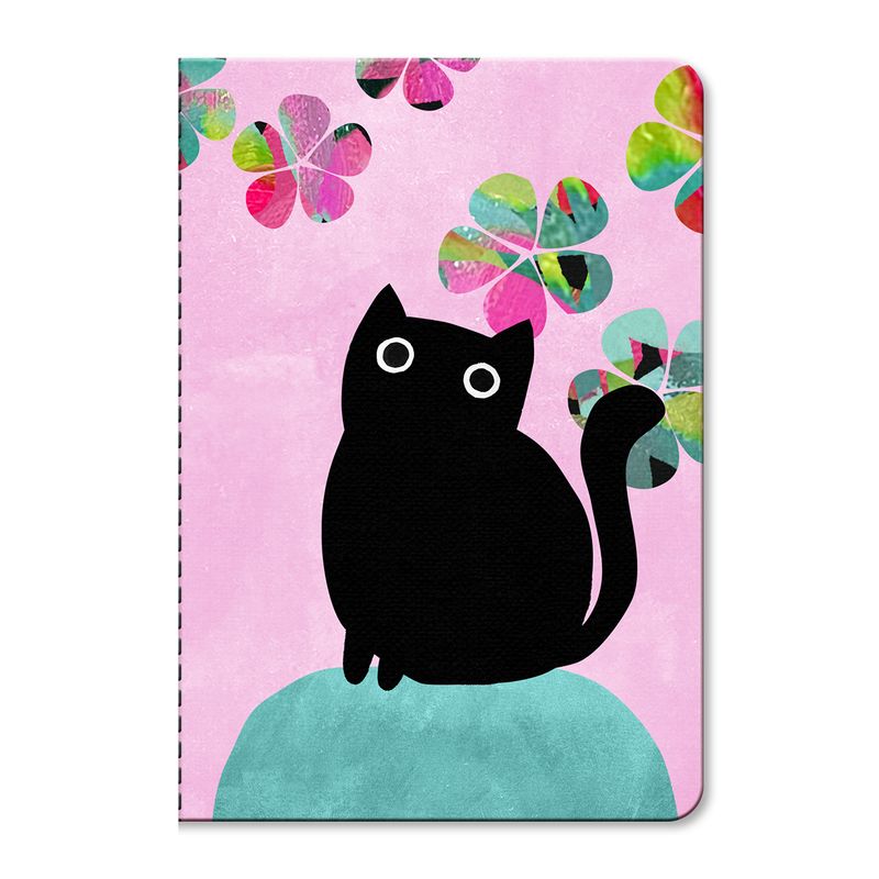 GENERICO - Libreta Tapa Blanda Pequeña Planet Cat Gatito Negro