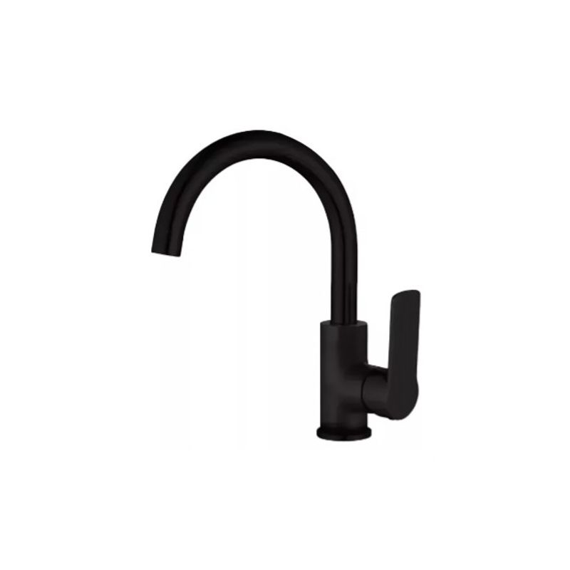 TODOK - Llave Grifería Monomando Lavamanos Giratoria Negro Mate A11716