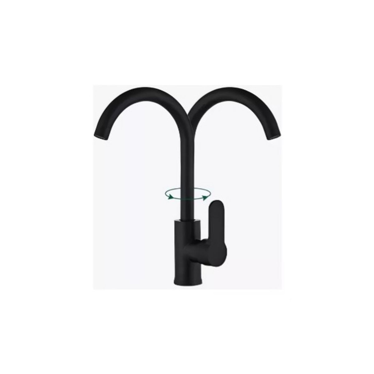 TODOK - Llave Grifería Monomando Lavamanos Giratoria Negro Mate A11716