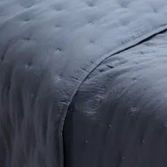 ZAHR - CUBRECAMA PREWASH LISO AZUL 2 PLAZAS
