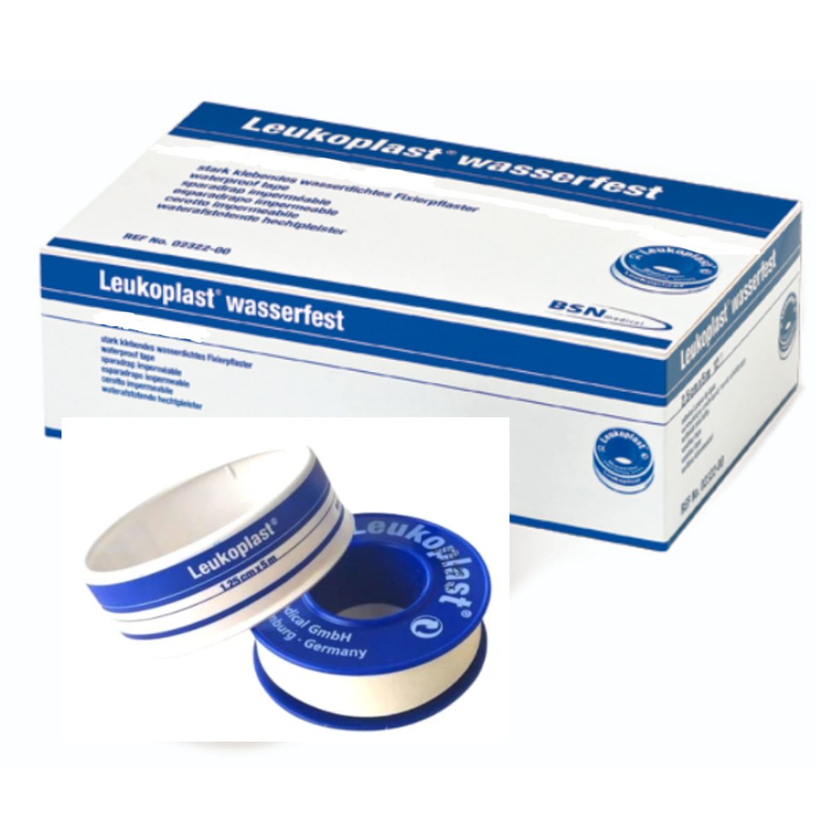 BSN MEDICAL - Leukoplast 1.25 cm x 5m, color blanco, PACK 5 unidades