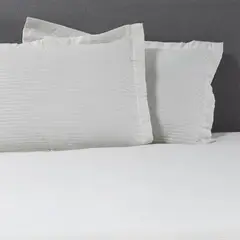 ZAHR - CUBRECAMA PREWASH LISO BLANCO HUESO 2 PLAZAS