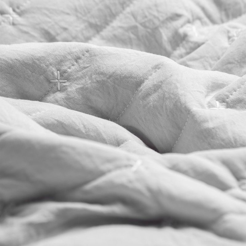 ZAHR - CUBRECAMA PREWASH LISO GRIS CLARO KING