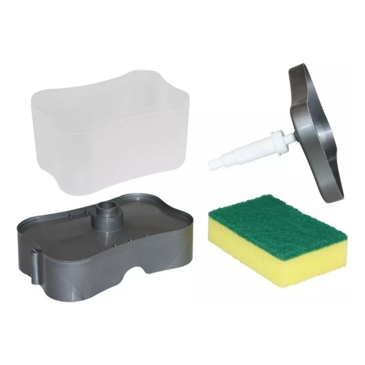 GENERICO - Dispensador De Lavalozas Manual Con Esponja y Recipiente