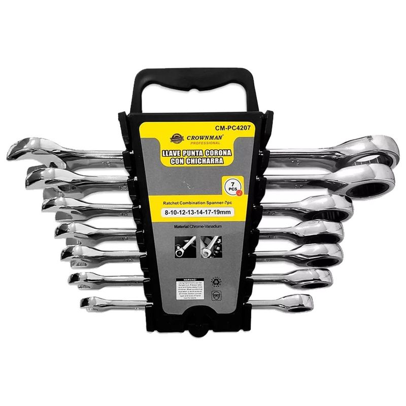 GENERICO - Juego Llave Punta Corona Y Chicharra 8 10 12 13 14 17 19mm