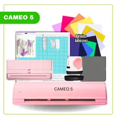 SILHOUETTE - Cameo 5 ROSADA + MINI ESTAMPADORA HOBY G04-R