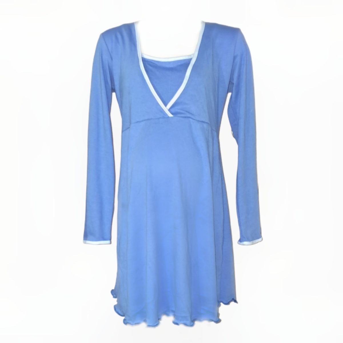 DMOM - Camisa de dormir Maternal y Lactancia DMom manga larga color Celeste