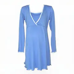 DMOM - Camisa de dormir Maternal y Lactancia manga larga color Celeste