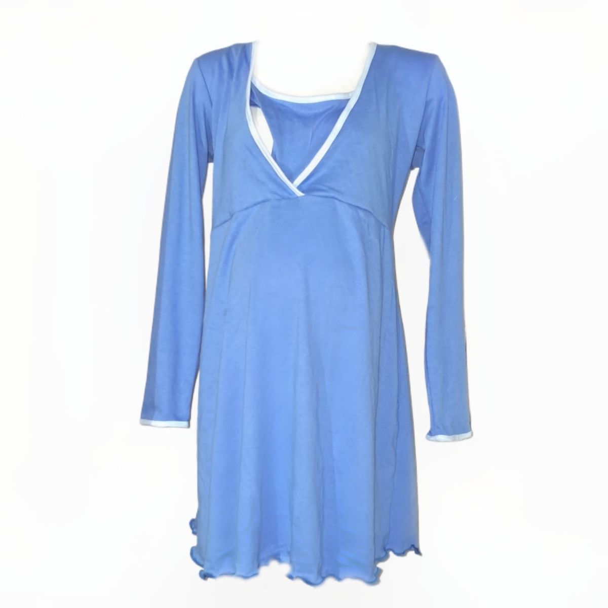 DMOM - Camisa de dormir Maternal y Lactancia DMom manga larga color Celeste