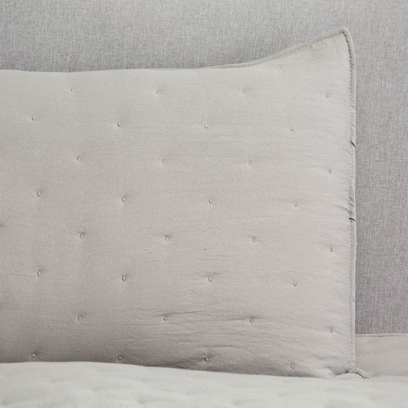ZAHR - CUBRECAMA PREWASH LISO GRIS OSCURO KING