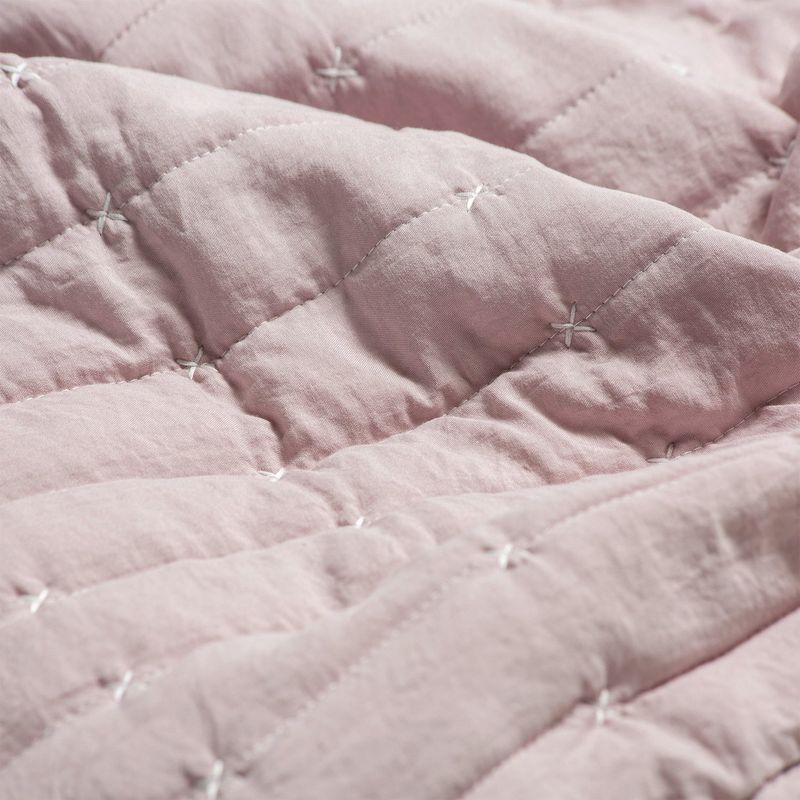 ZAHR - CUBRECAMA PREWASH LISO MALVA KING