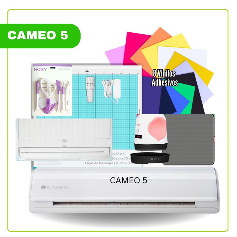SILHOUETTE - Cameo 5 Silhouette + MINI ESTAMPADORA HOBY G04